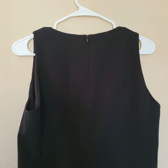 MM Lafleur Black Sleeveless Dress Sz 10 Pockets Stretchy Office Timeless Classic - Picture 7 of 8